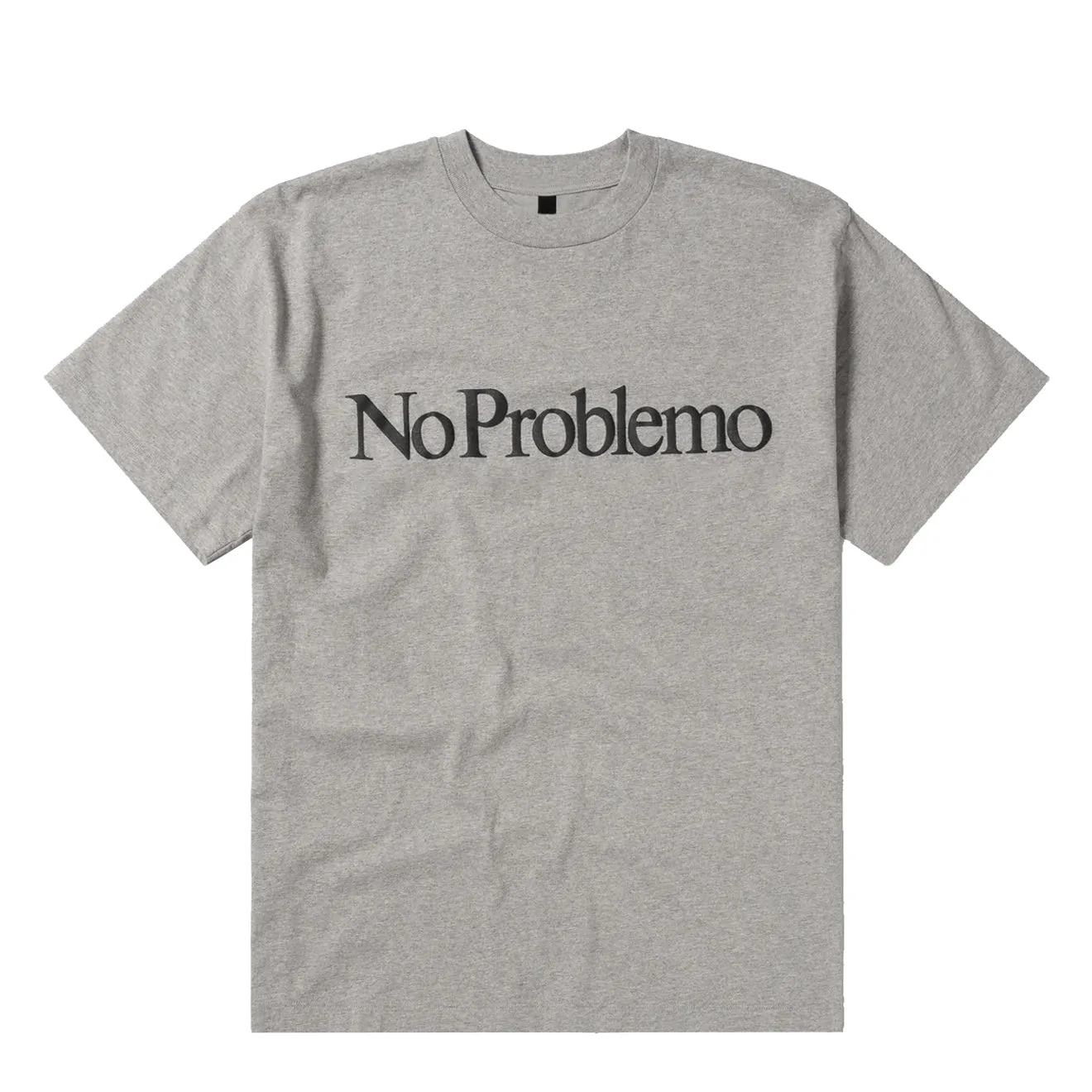 No Problemo S/S Tee Grey Marl Cotton Blend Pilling Resistant Finish
