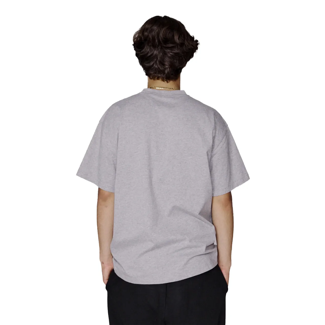 Foam Print Detail LongLastingColor No Problemo S/S Tee Grey Marl