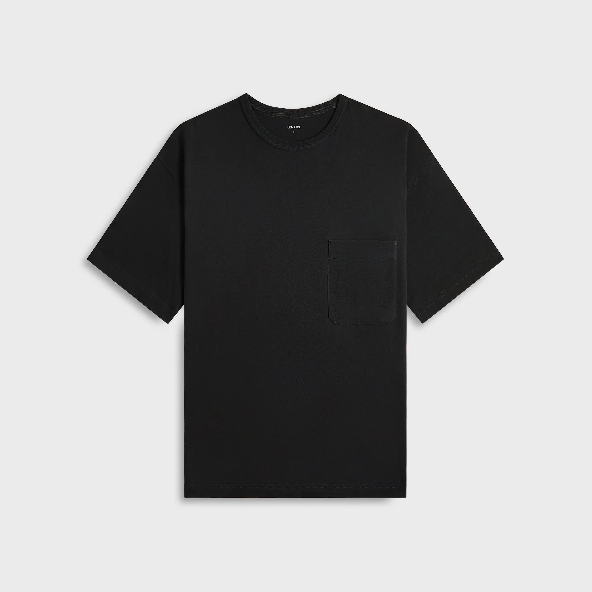Lemaire Boxy Short Sleeve Tee - Jet Black Yarn Dyed Stripes School spirit