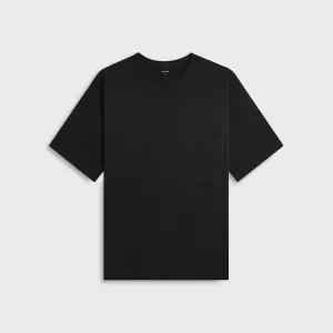 Lemaire Boxy Short Sleeve Tee - Jet Black Yarn Dyed Stripes School spirit