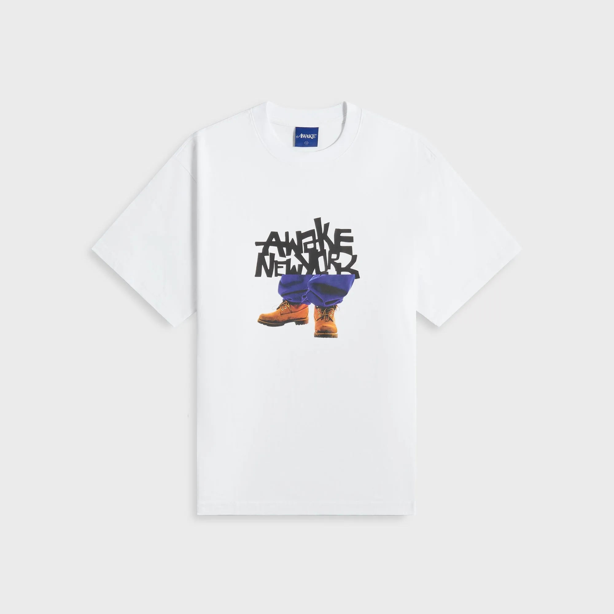 Awake NY Stomper Tee - White Flexible Fit Durable Color Retention
