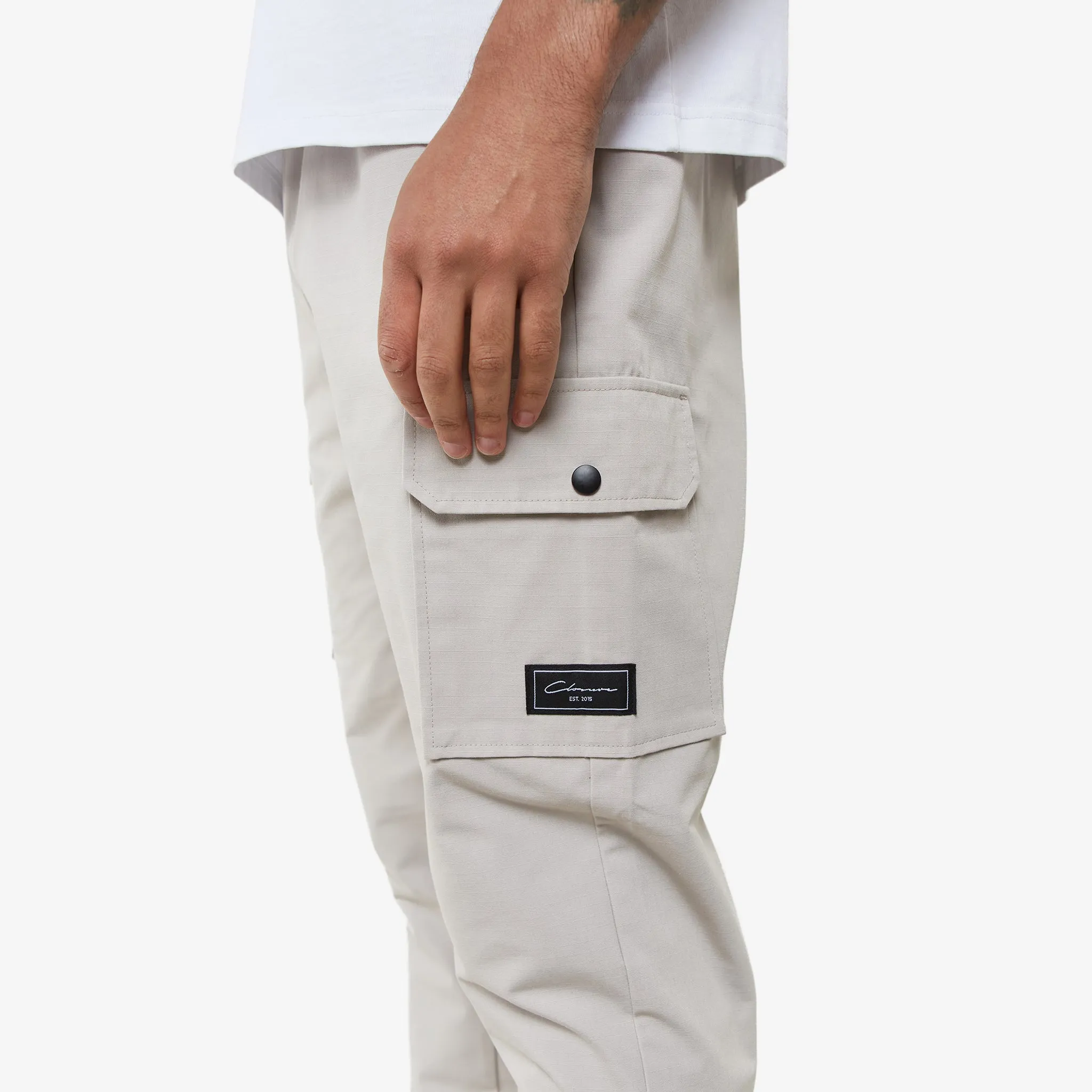 Reflective Trim Essential Fit Utility Cargo Pant | Stone