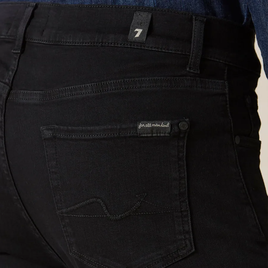 7 For All Mankind - Slimmy Tapered Luxe Jeans in Black Quick Wash Pre Shrunk Material