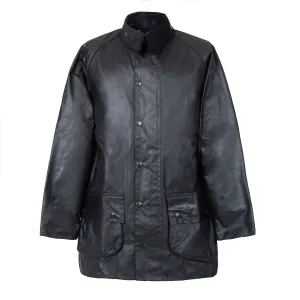 Reflective Safety Details ReinforcedEdging Barbour Beaufort Wax Jacket Black