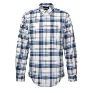 Barbour Falstone Tailored Checked Shirt Sky Hidden Placket