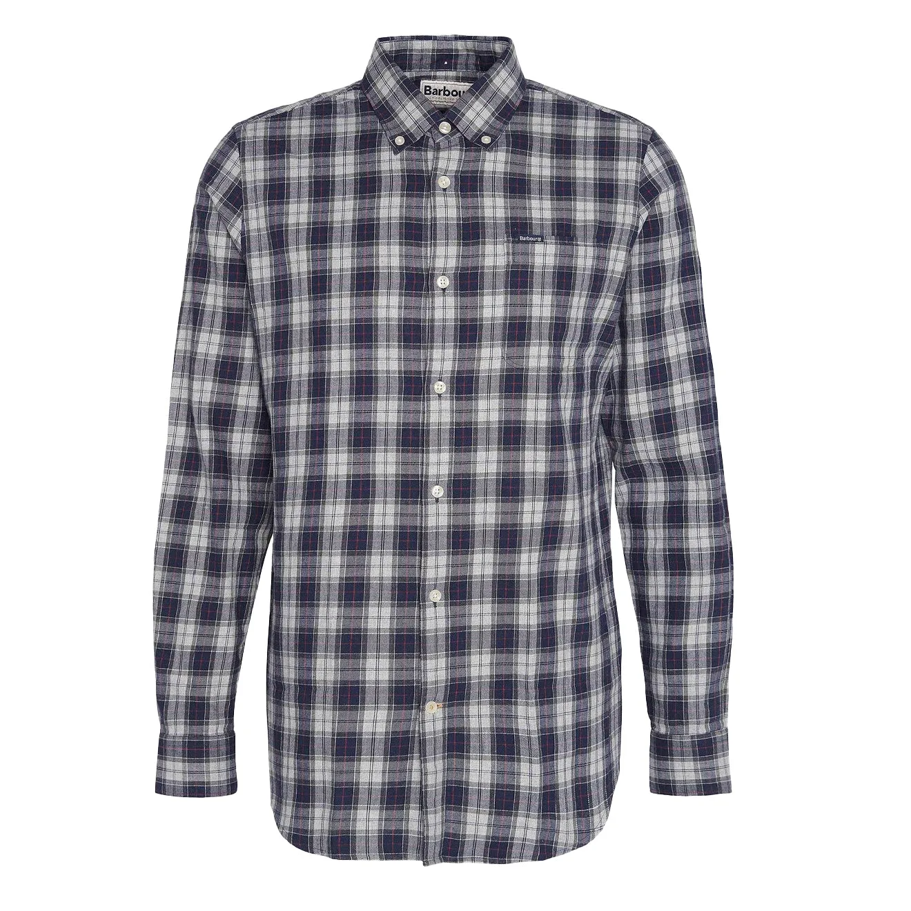 Earthy Palette Barbour Lanark Tartan Tailored Shirt Blue Granite