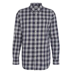 Flexible Wear Minimal Design Barbour Lanark Tartan Tailored Shirt Blue Granite