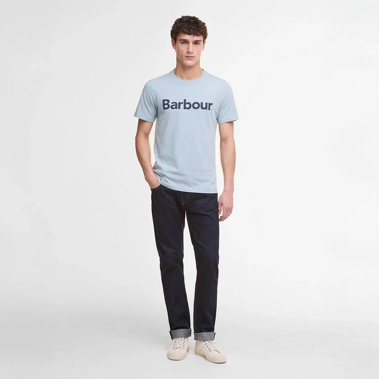 Bold colors Barbour Logo T-Shirt Mineral Blue