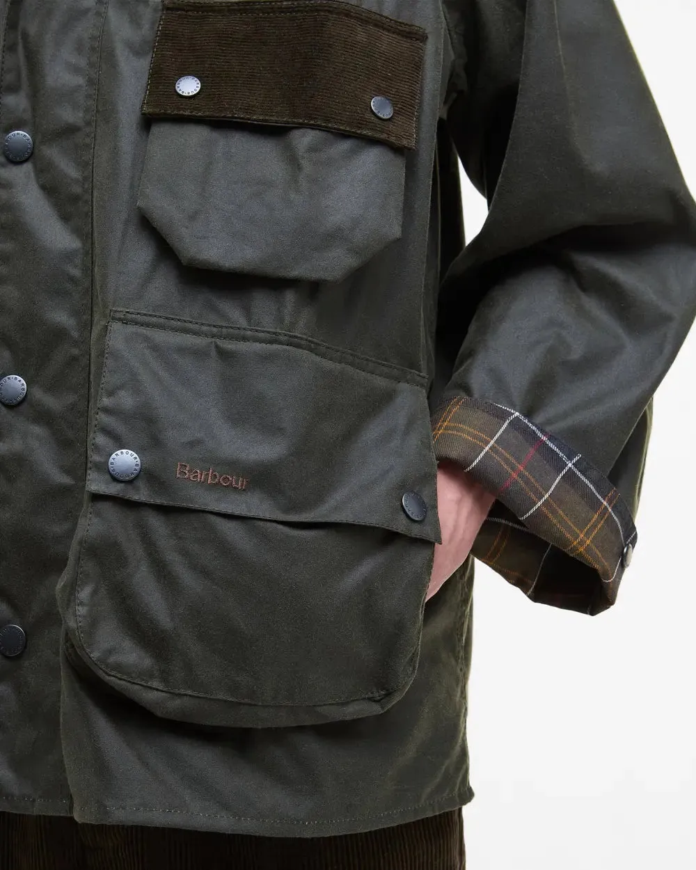 Articulated Knees Stylish Outer Layer Barbour Modified Solway Waxed Jacket Olive