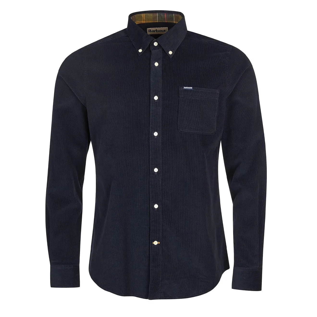 Loose Comfort Midweight Textile Barbour Ramsey Tailored Checked Shirt Navy