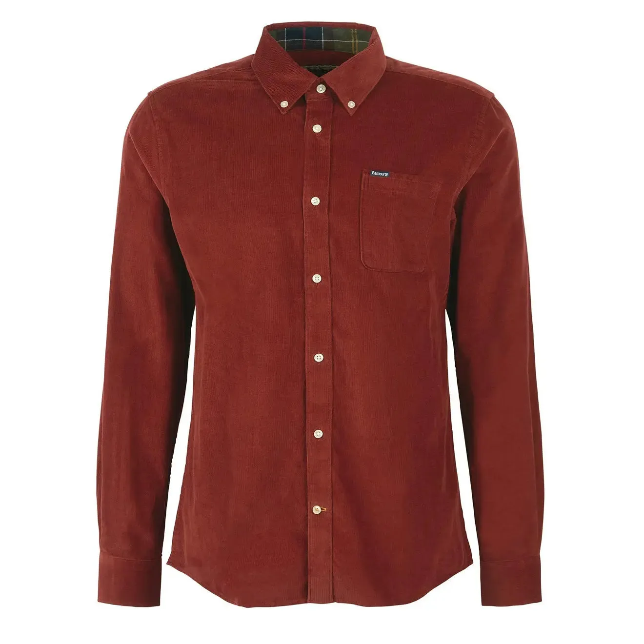 Non-Iron Tropical theme Barbour Ramsey Tailored Shirt Russet