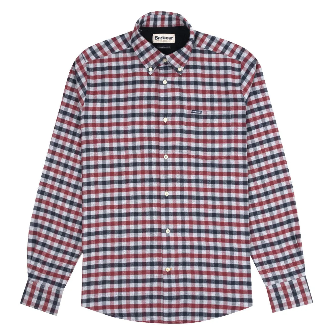 Seamless Sides Breathable Comfort Barbour Roth Tailored Shirt Grey Marl