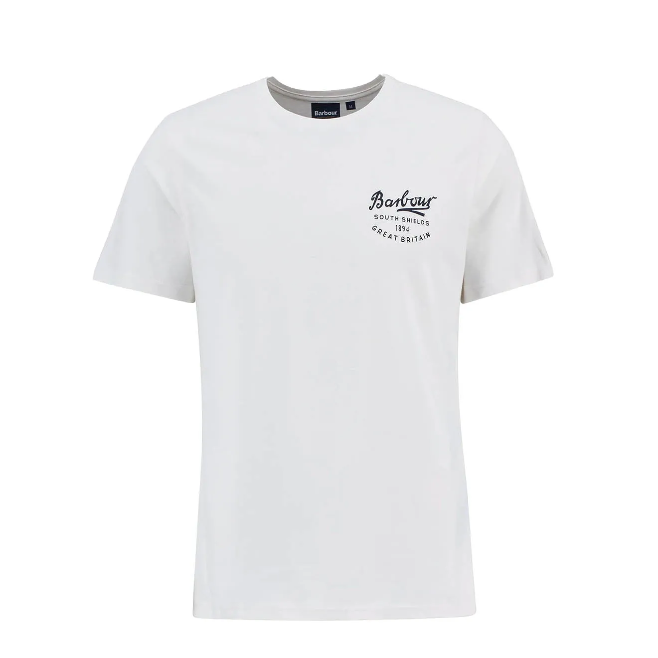 Barbour Script Graphic T-Shirt Whisper White Cotton Blend
