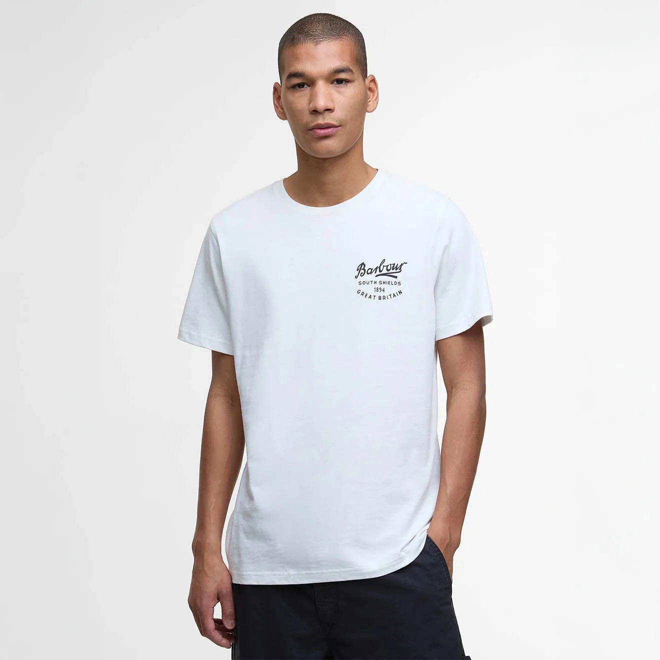 Regular Fit Seasonal Wear Barbour Script Graphic T-Shirt Whisper White