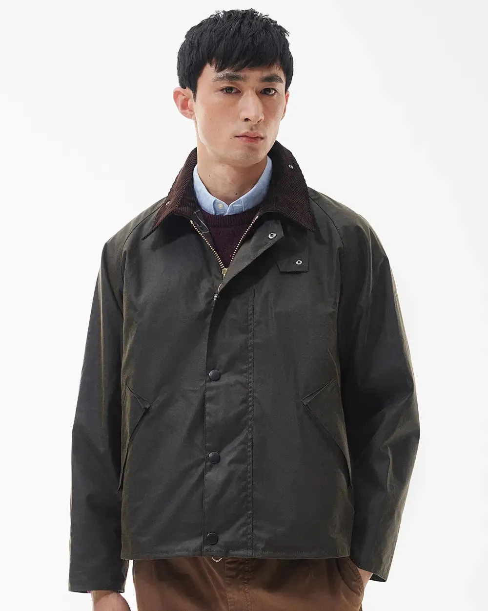 Soft Layers Barbour Transport Oversized Waxed Jacket Olive