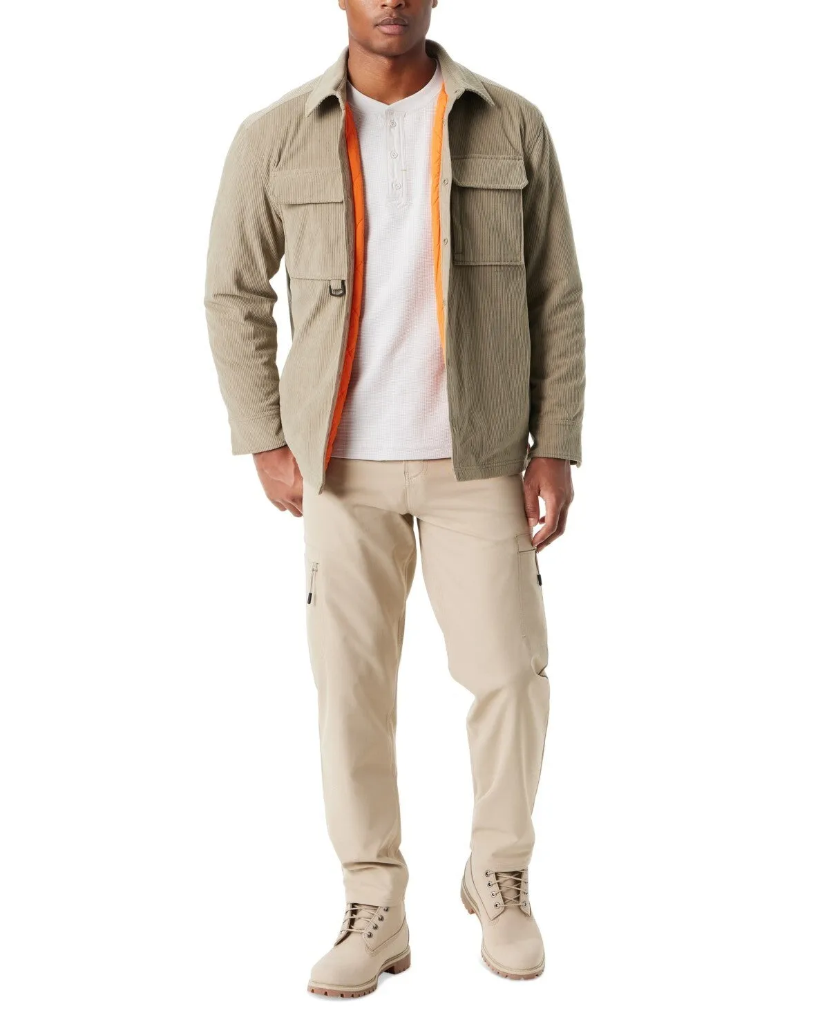 Bass Outdoor Shirt Jacket Men's Overland Corduroy Long Sleeve Button-Up MAC7 Weekend Wear Plus Size