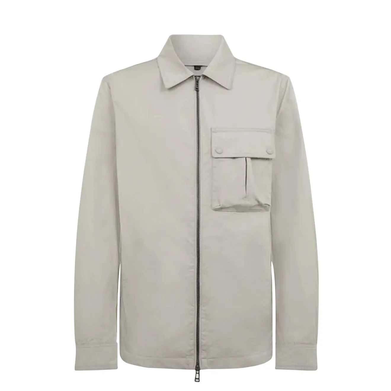 Belstaff Drome Overshirt Cement Grey Soft Touch Fabric