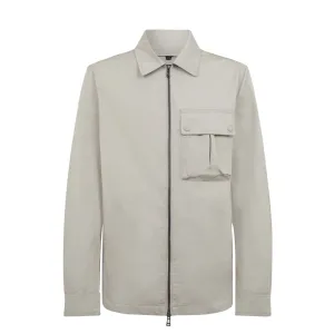 Belstaff Drome Overshirt Cement Grey Soft Touch Fabric