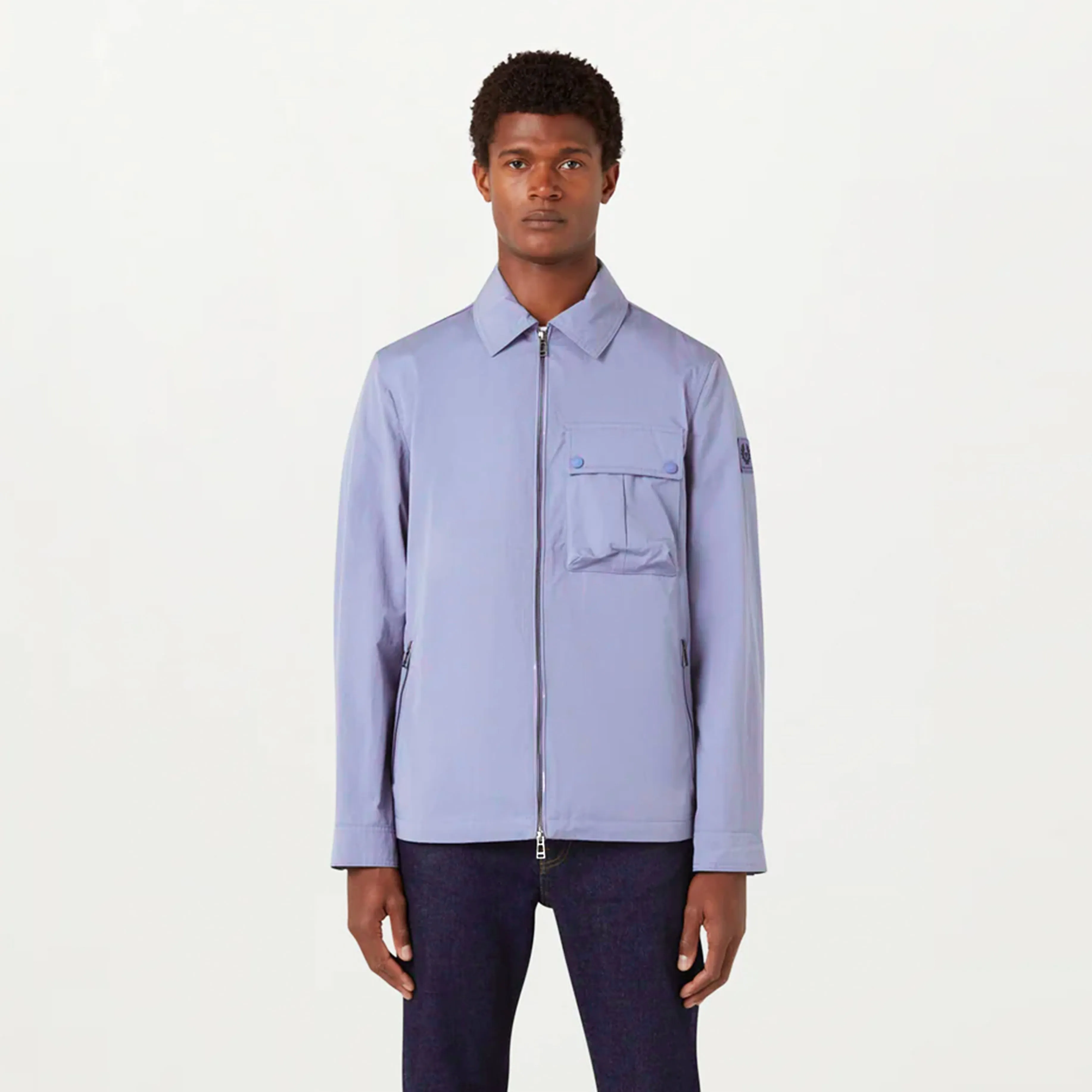 Belstaff Drome Overshirt Pale Heather Unstructured Shoulder