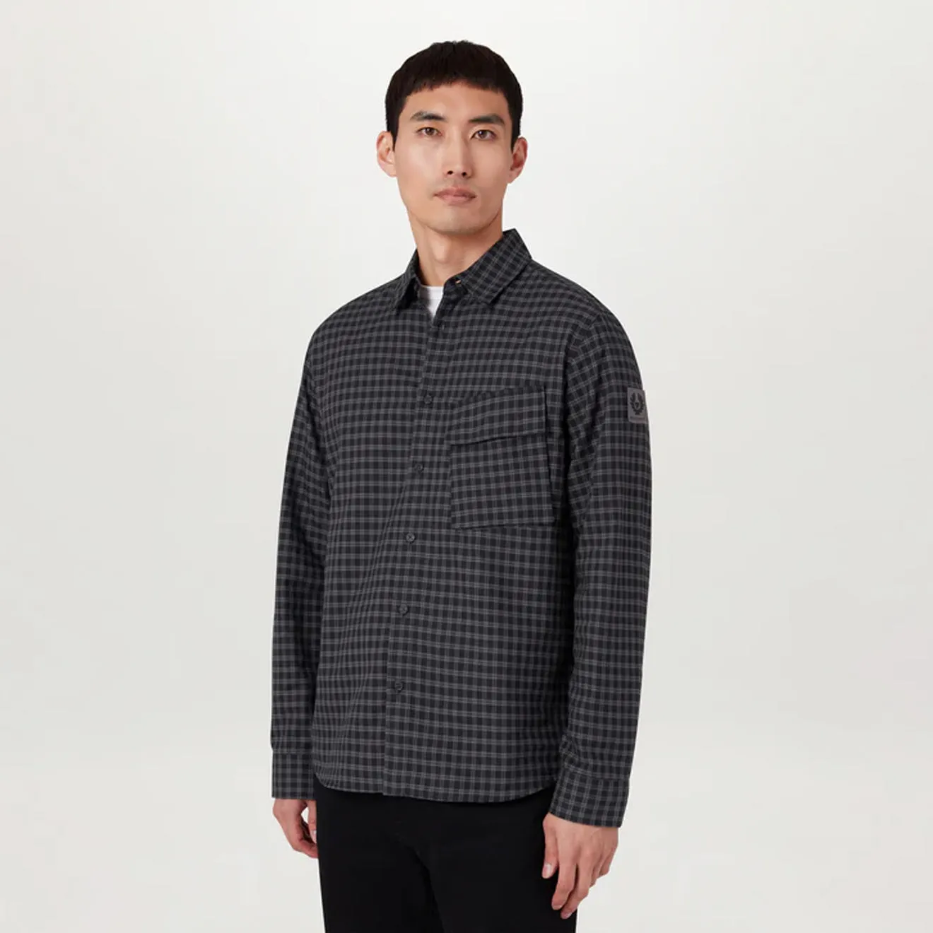 Classic Collar Belstaff Scale Shirt Black / Tornado Grey