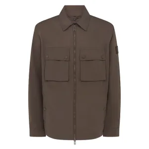 Belstaff Tourer Overshirt Army Olive High Neck