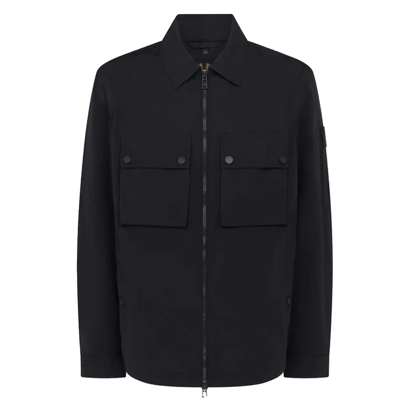 Chambray Fabric Versatile Layer Belstaff Tourer Overshirt Black