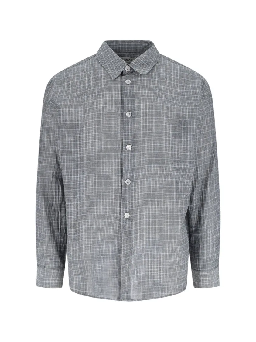 Durable Buttons Hooded Neckline Beyond' Plaid Shirt ?C Grey