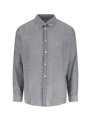 Durable Buttons Hooded Neckline Beyond' Plaid Shirt ?C Grey