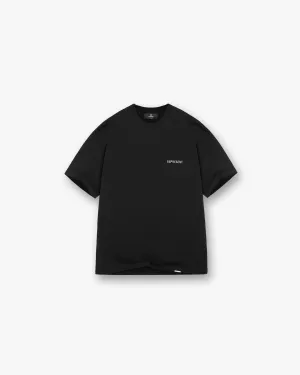 Block Logo T-Shirt - Jet Black Raw Edge Hem