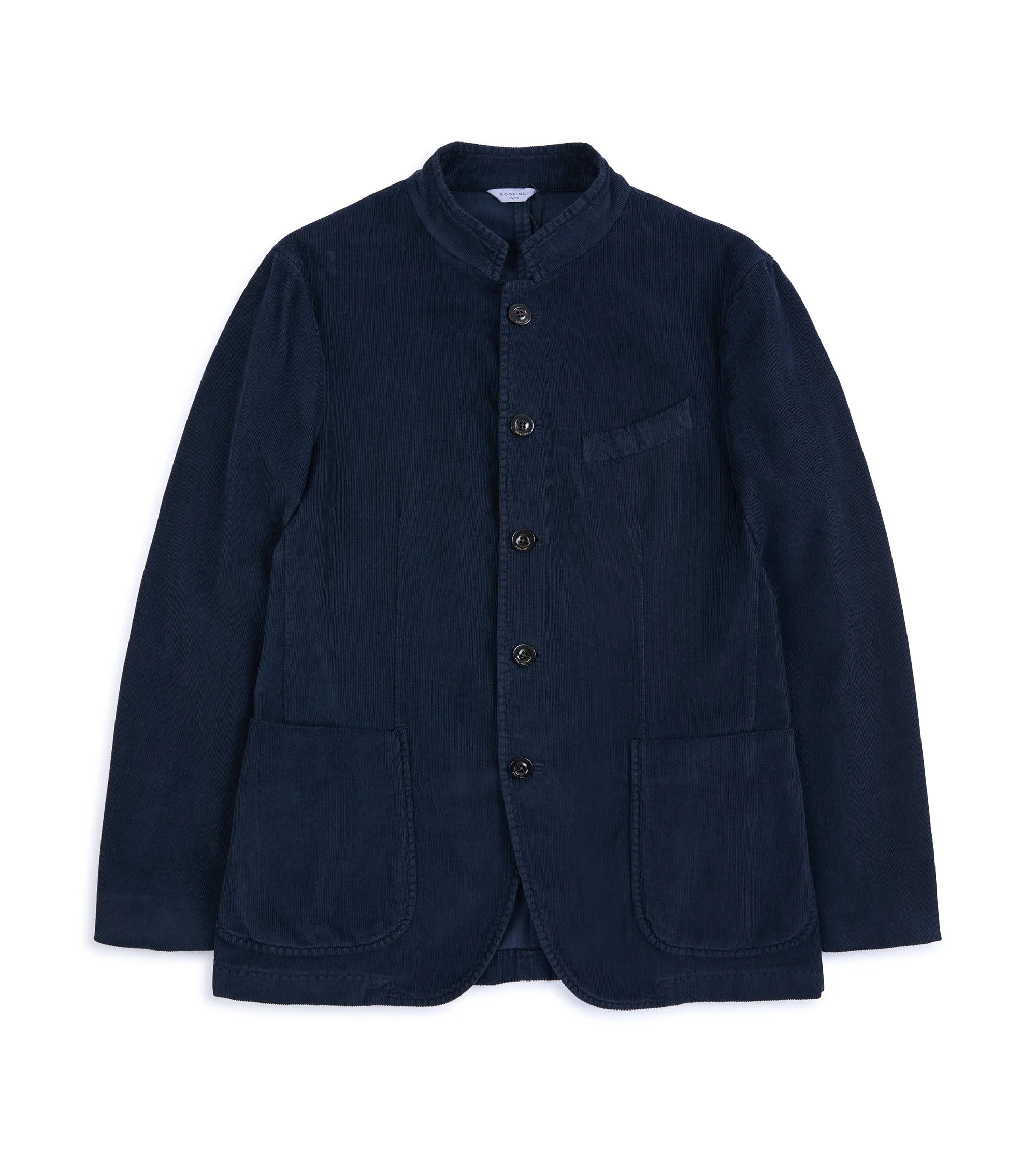 Light Reflective Zippers Boglioli Cotton Corduroy Gassman Jacket: Navy
