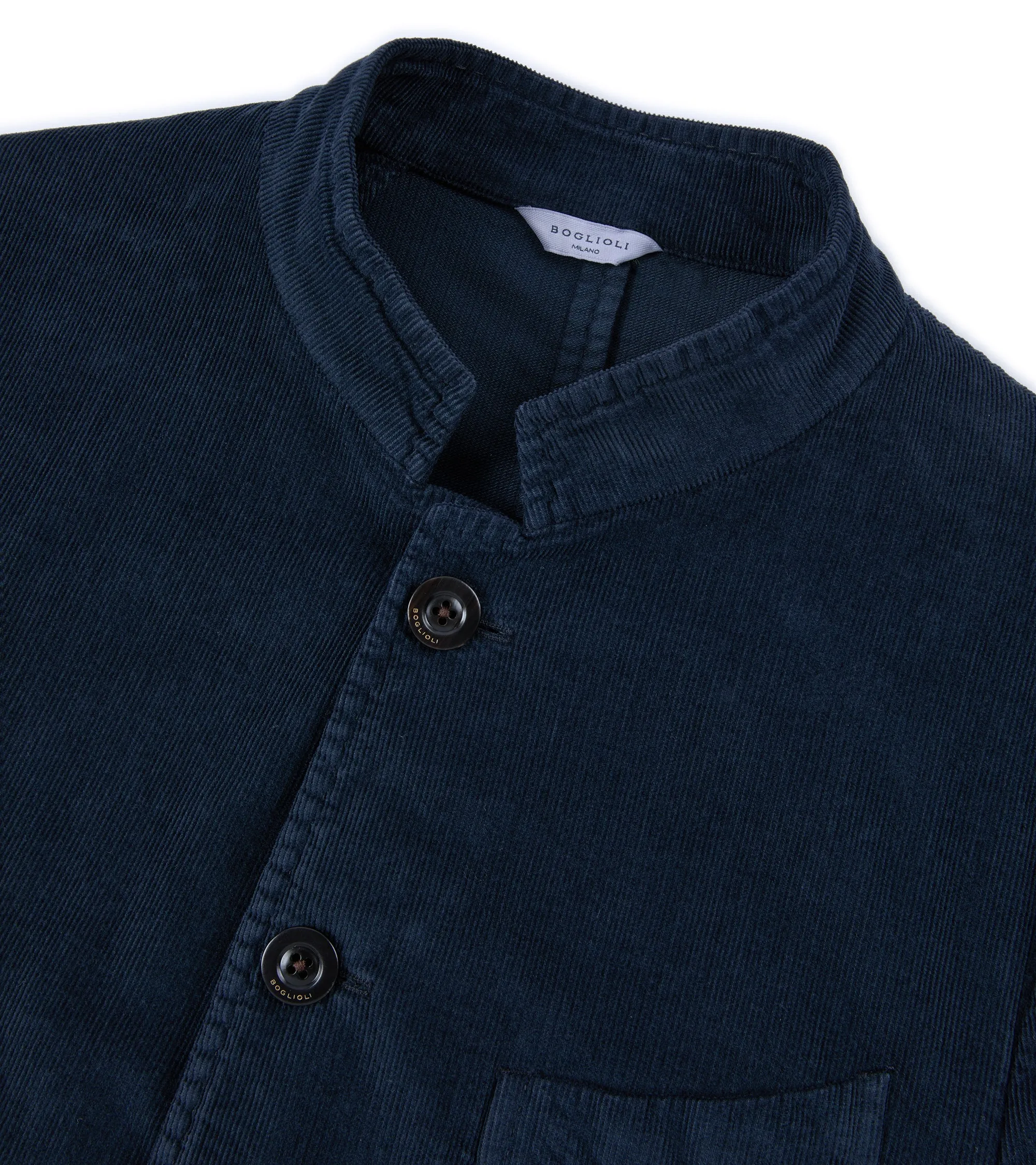 Boglioli Cotton Corduroy Gassman Jacket: Navy Odor Control Treatment