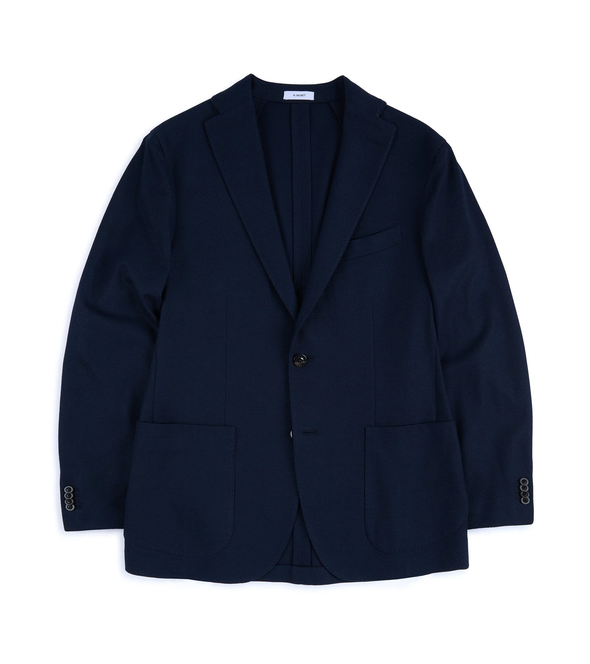 Boglioli Cotton Jersey Hopsack K Jacket: Navy Modern Day Look Essential Fit