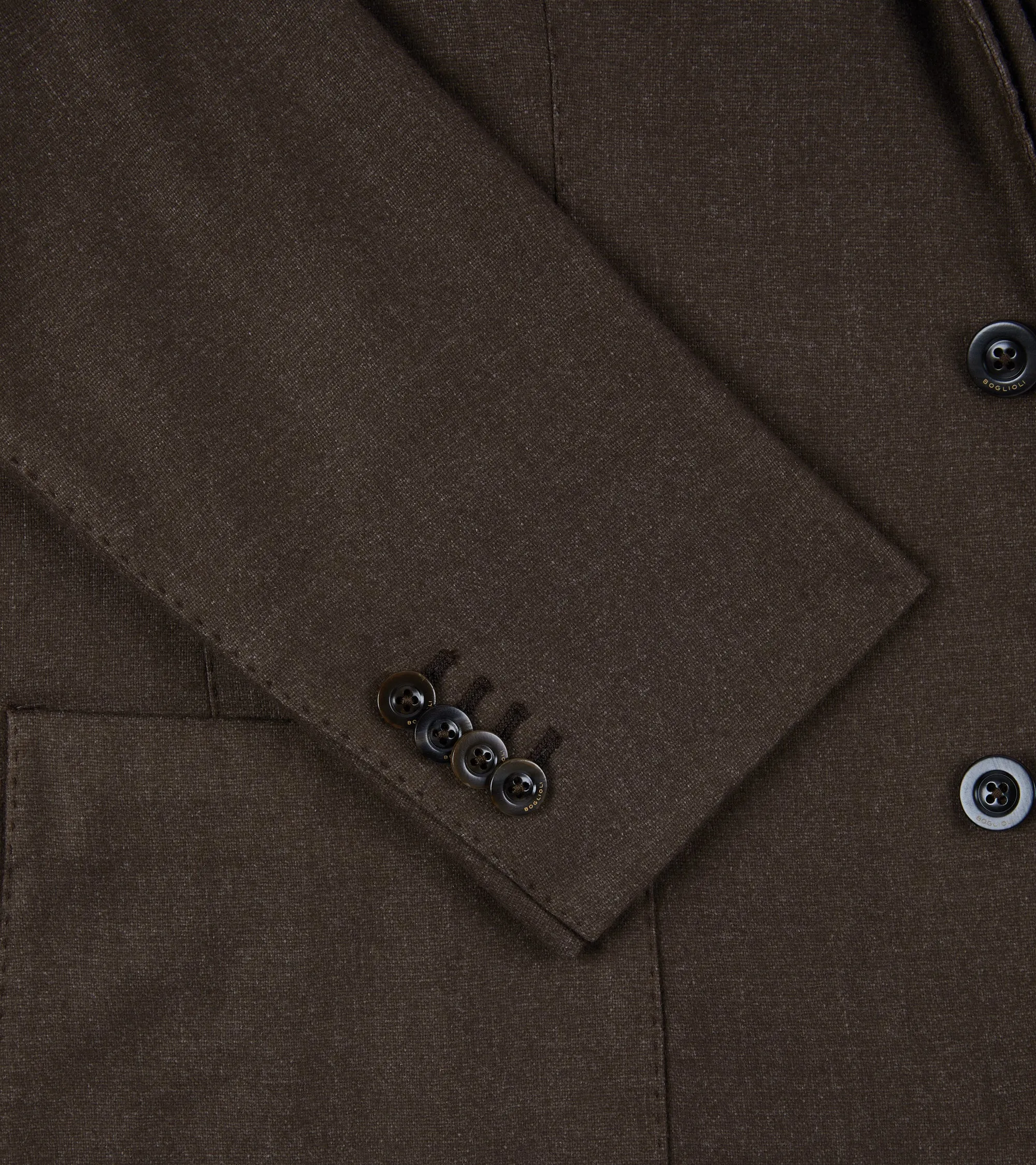 Boglioli Wool Melange Flannel K Jacket: Brown Reinforced Elbow Panels Breathable City Style
