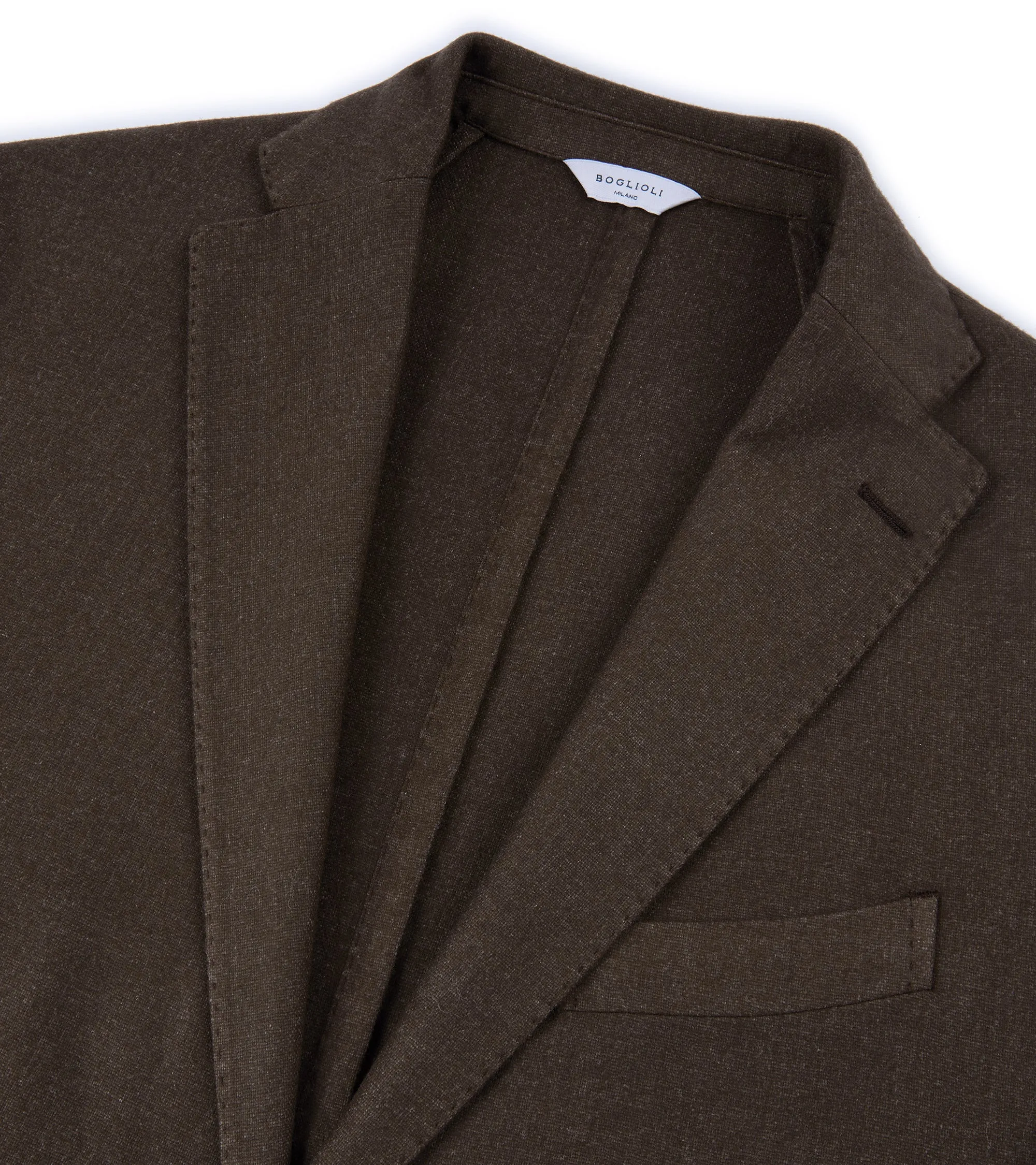 Hooded Versatile Design Boglioli Wool Melange Flannel K Jacket: Brown