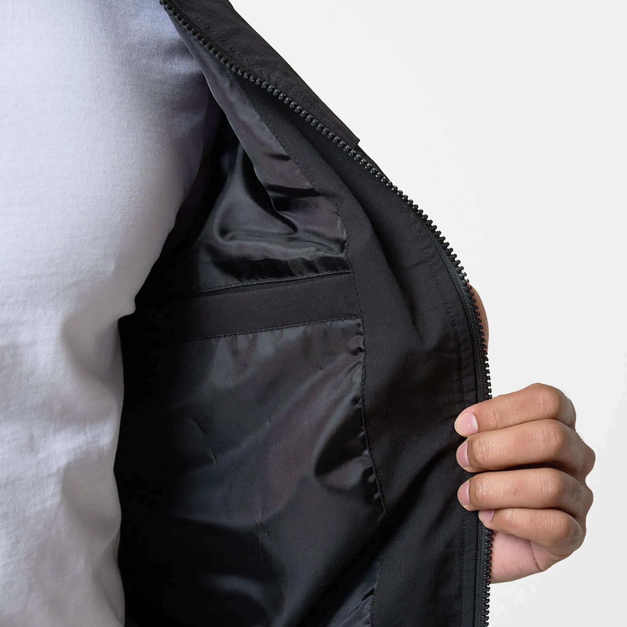 Bonded Hemline Stretch Enhanced Mobility Zones Ripstop Bomber Jacket | Black