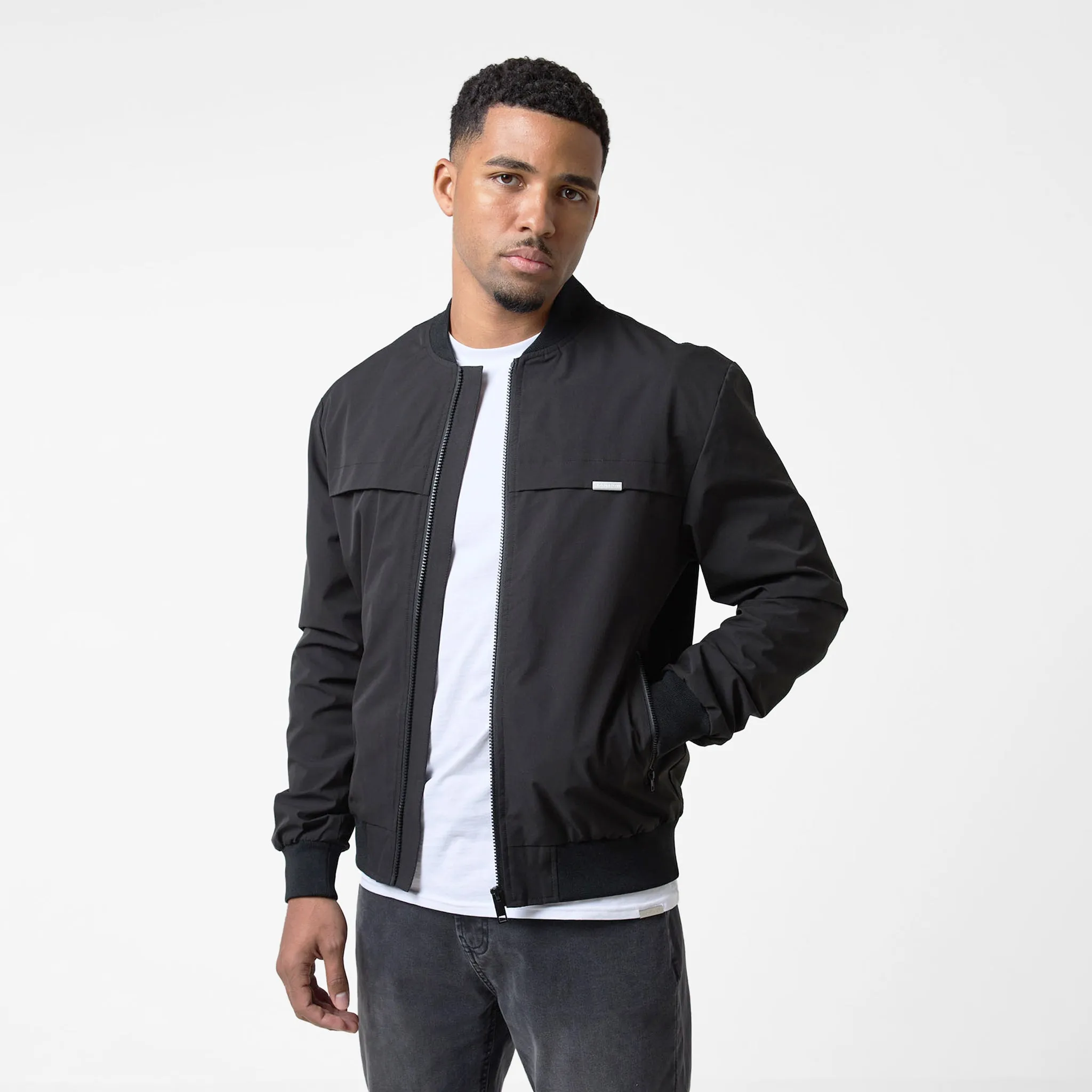 Eco Friendly Recycled Material Ripstop Bomber Jacket | Black
