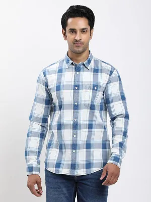 Thermoregulating Fabric Men Checked Full Sleeve Cotton Shirt
