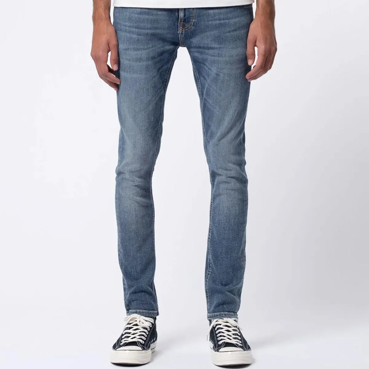Nudie Jeans - Tight Terry Jeans in Steel Navy No Gap Waistband Street Essential