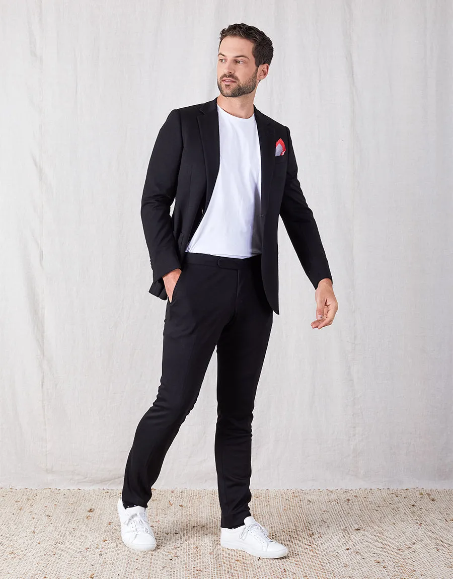 Bolt Black Jersey Trouser Double Stitched Seams clean look