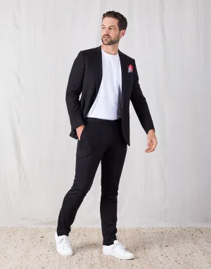 Bolt Black Jersey Trouser Double Stitched Seams clean look