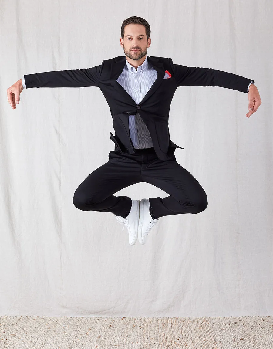 Functional Waist Bolt Black Jersey Trouser