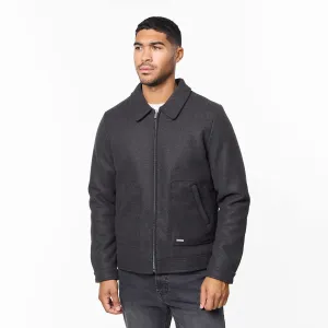 Smart Zip Through Wool Jacket | Charcoal Water Repellent Fabric Anti Glare Trim