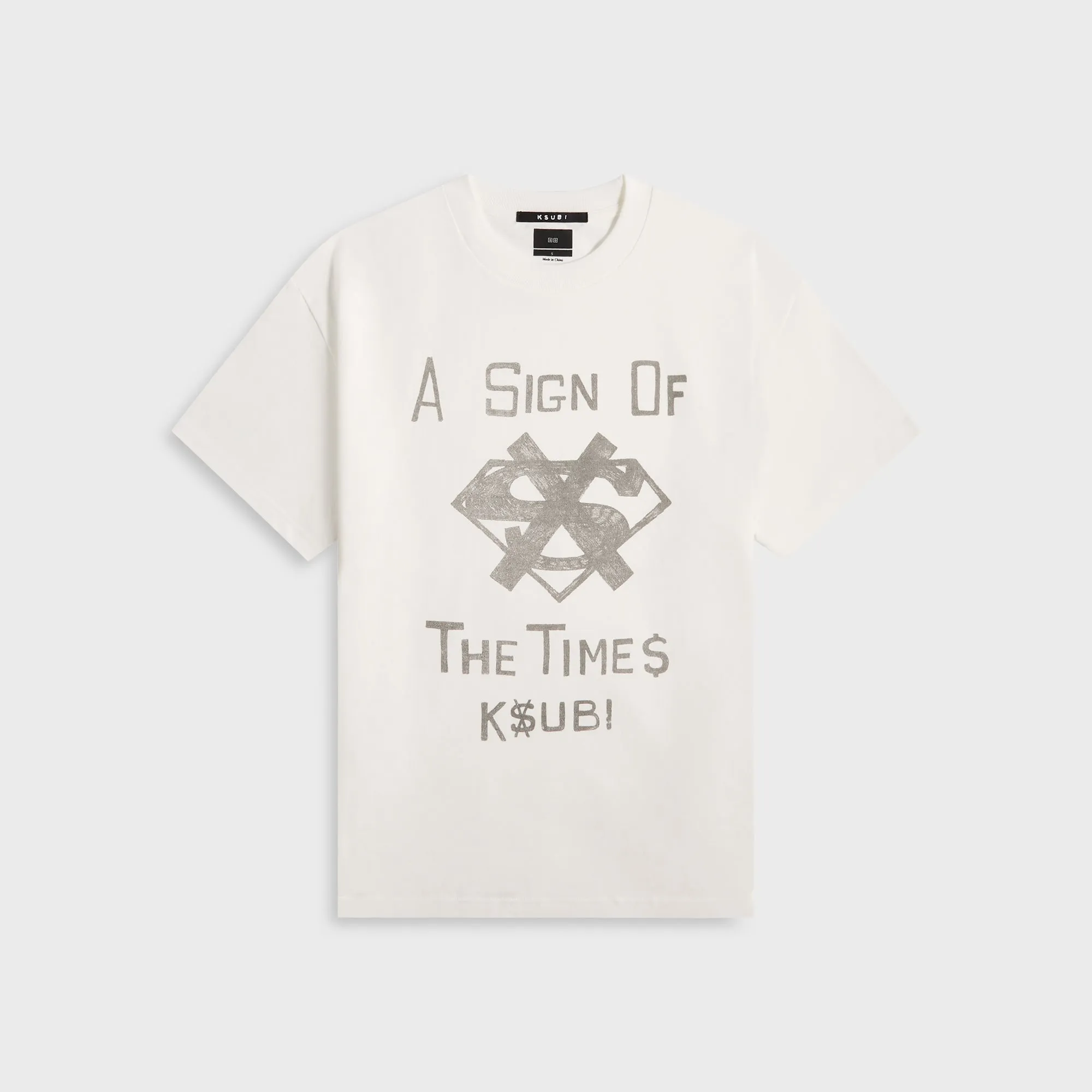 Ksubi The Sign Ekcess Tee - Antique White Light Fit Wear