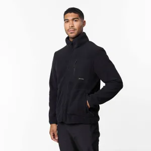 HiddenPockets Borg Tech Zip Through Jacket | Black