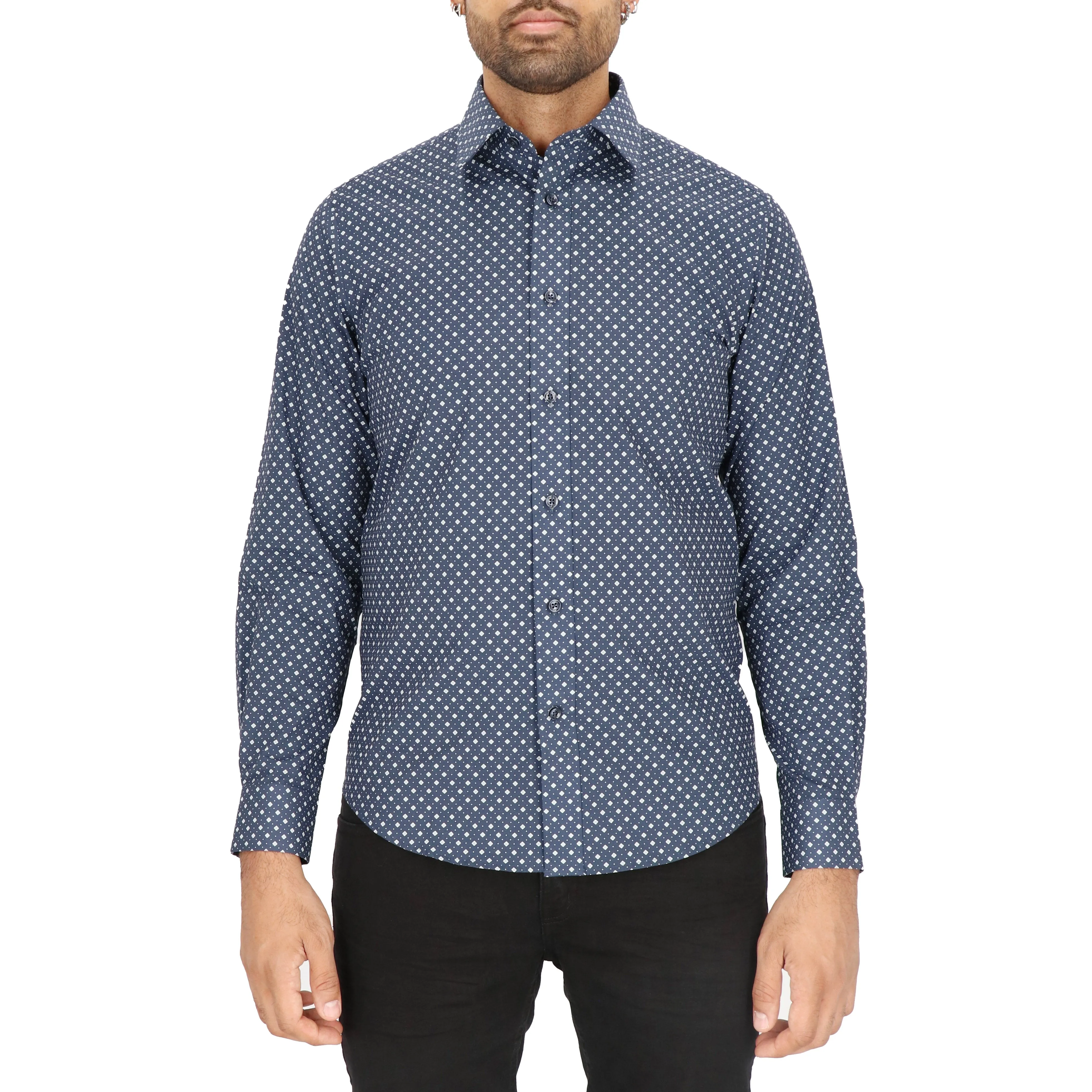 Scotch & Soda Mens Navy Dress Shirt Chic Wardrobe Sleeveless Cut