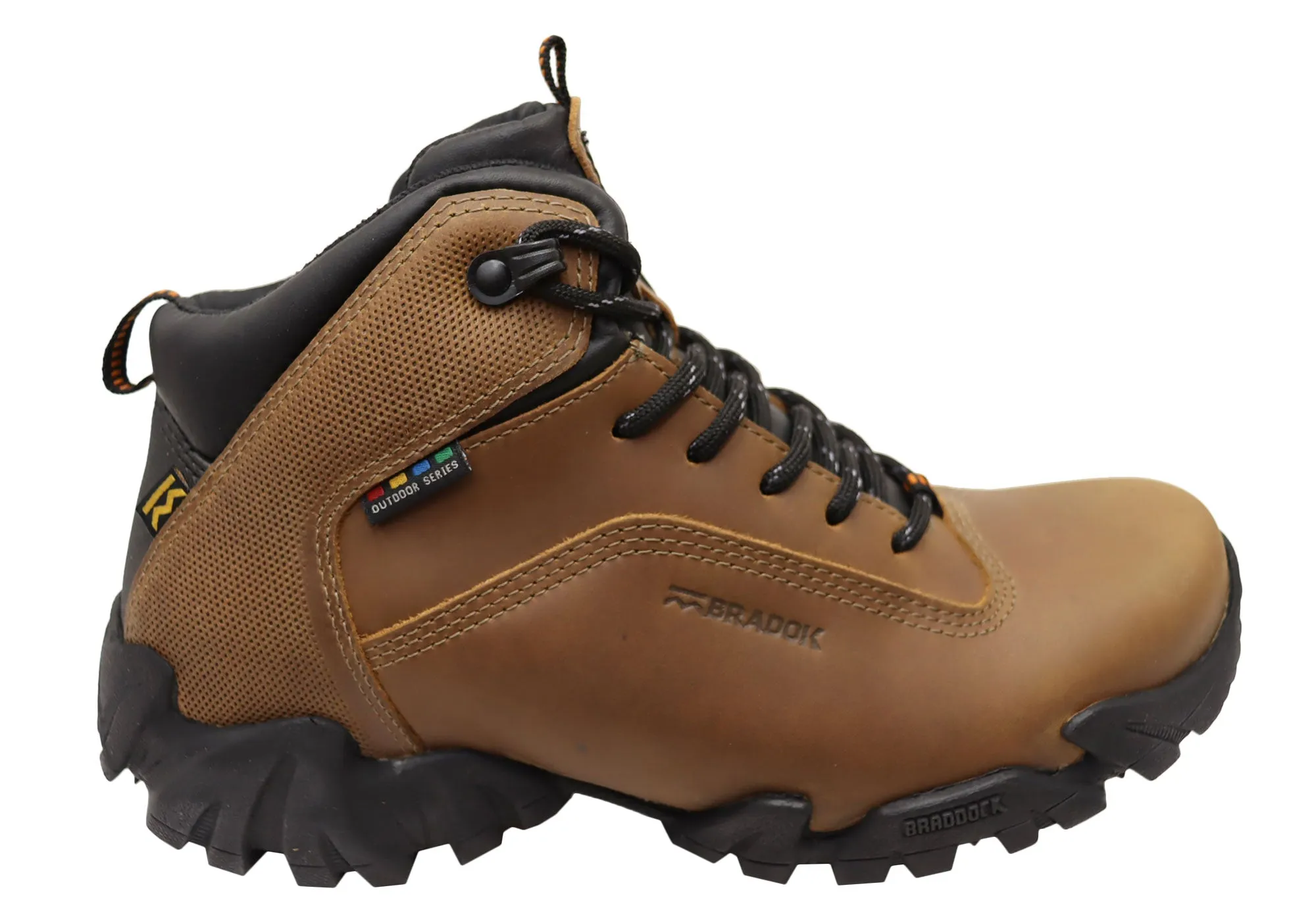 High Traction Weather Resistant User Bradok Krakatoa Mid Mens Comfort Leather Hiking Boots Made In Brazil