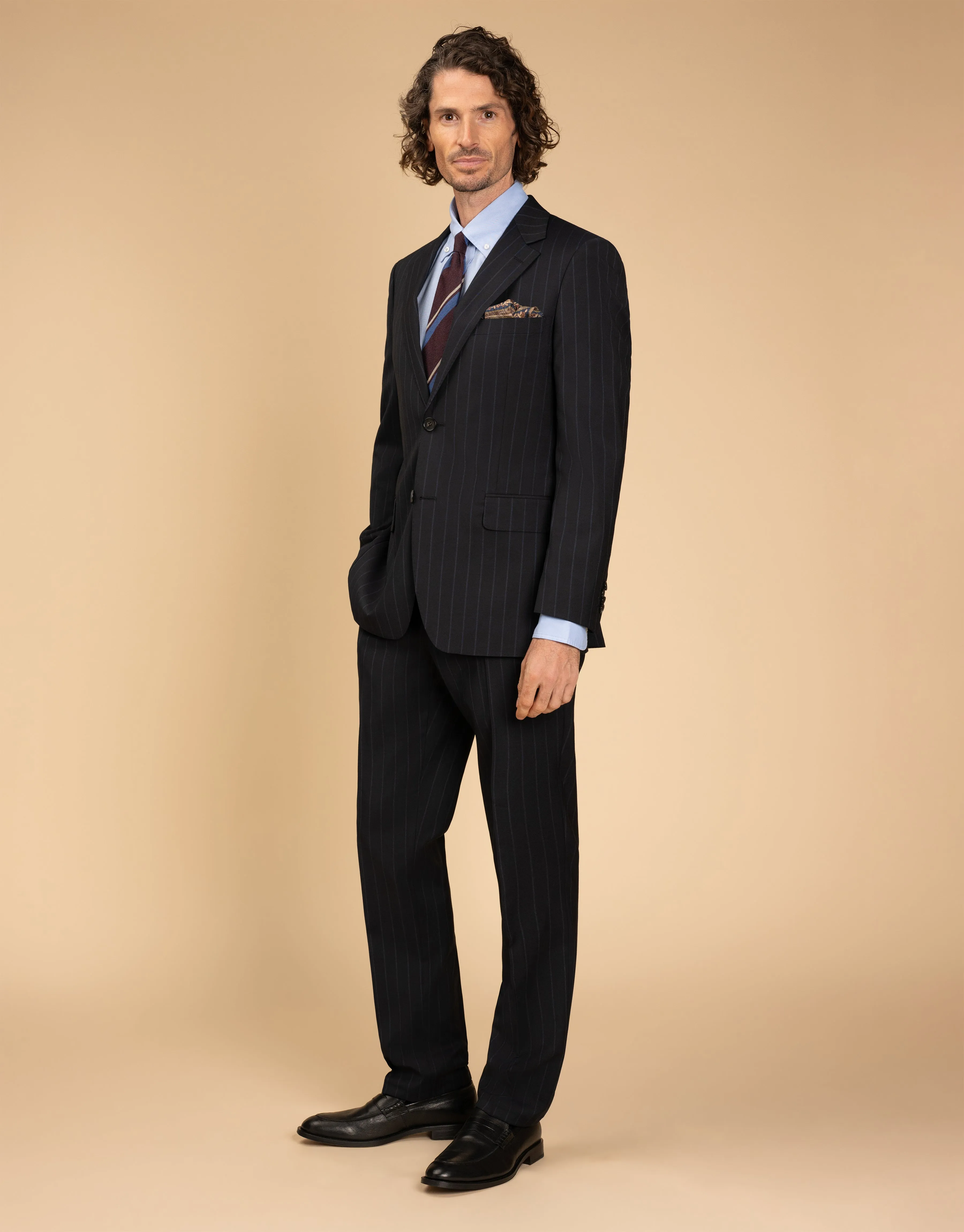 Comfy Design Lotus Navy Stripe Suit Trouser