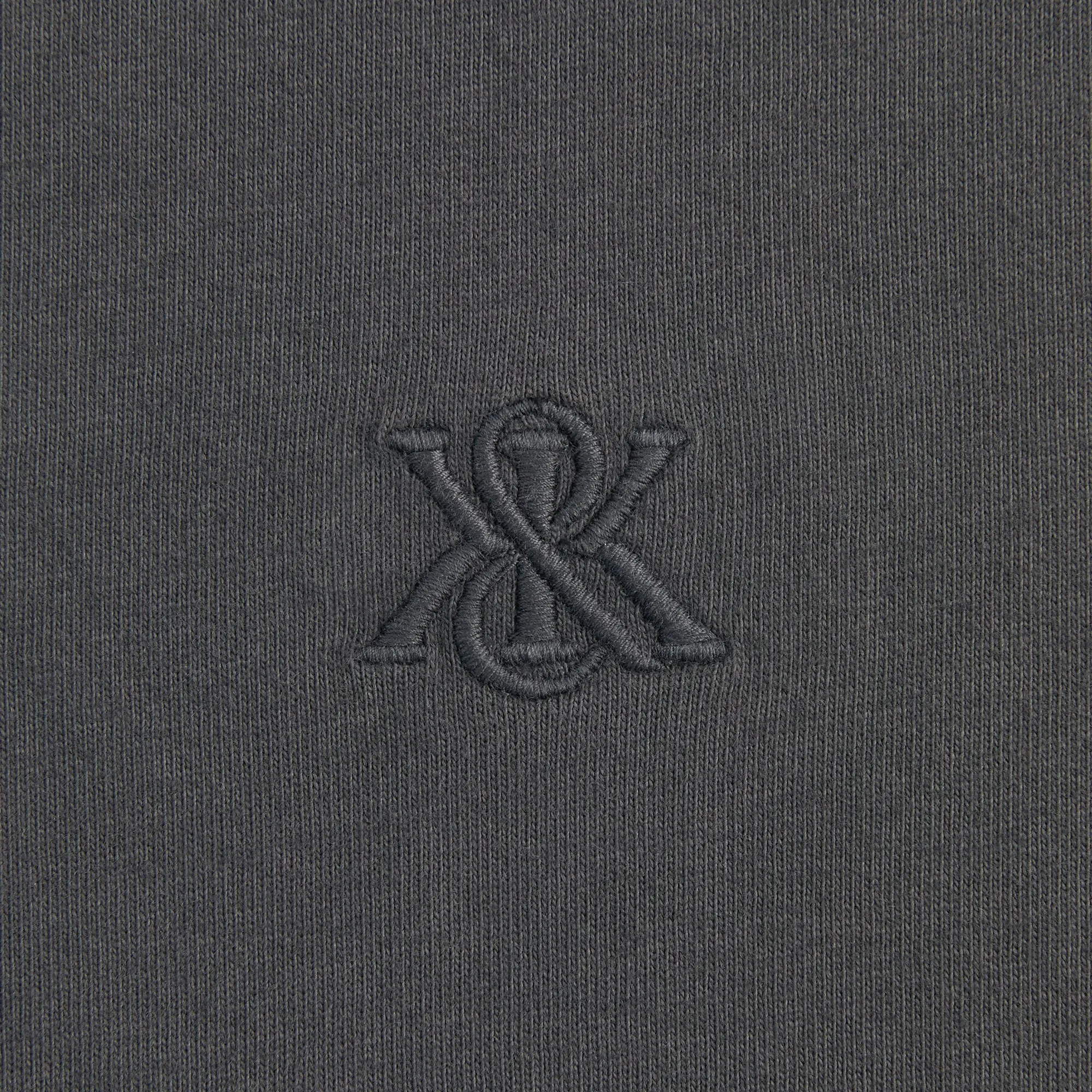 Kith Sueded Jersey Bishop Tee - Hematite TexturedWeavePattern