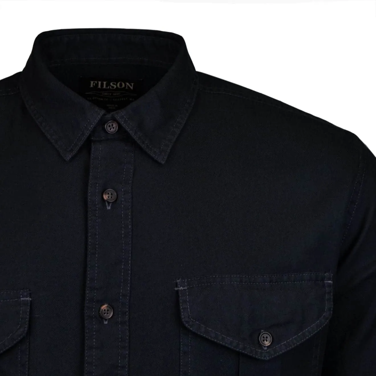 Animal Print Gender Neutral Filson Lightweight Alaskan Guide Shirt Midnight Navy