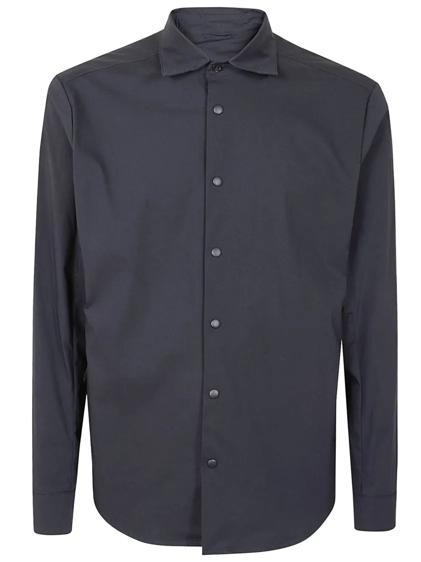 Plus Size Minimalist Black Cotton Shirt With Classic Collar